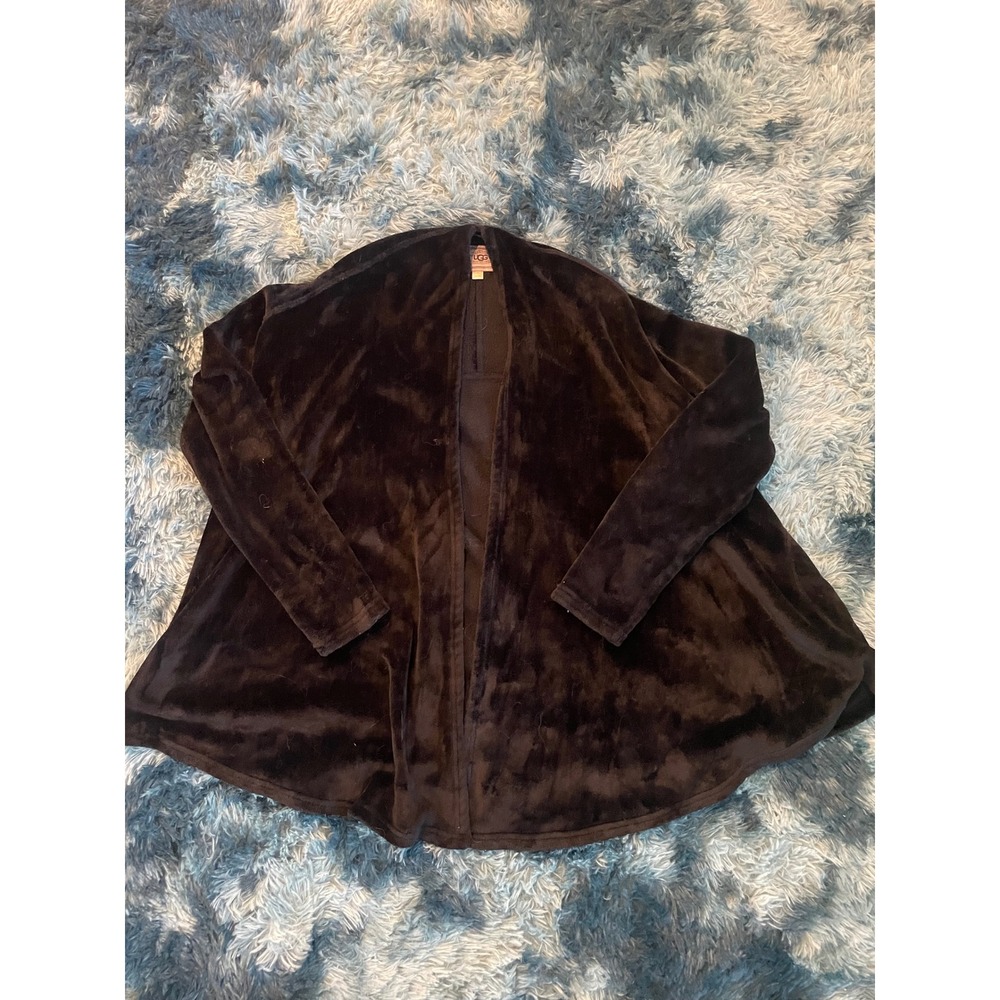 UGG Womens Medium‎ M Open Front Plush Velvet Cardigan Sweater Brown